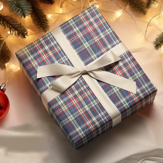 Frohe Weihnachtskalligrafie Script Navy Blue Niedl Geschenkpapier Set