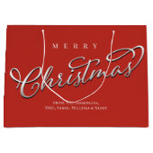 Frohe Weihnachtskalligrafie Script Niedlich Red Ka Große Geschenktüte (Vorderseite)