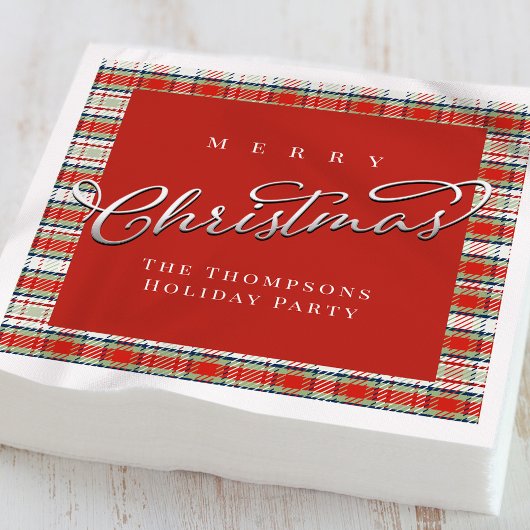 Frohe Weihnachtskalligrafie Script Niedlich Red Ka Serviette