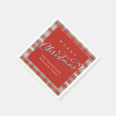 Frohe Weihnachtskalligrafie Script Niedlich Red Ka Serviette (Ecke)