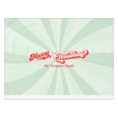 Frohe Weihnachtskalligrafie Script Retro Red Green Tischdecke (Vorderseite (Horizontal))