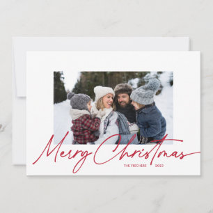 Frohe Weihnachtskalligrafie Script Simple 3 Foto Feiertagskarte