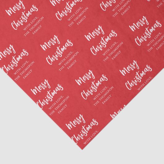 Frohe Weihnachtskalligrafie Script Simple Red Seidenpapier (Ausschnitt)