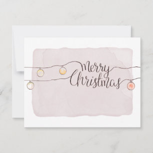 Frohe Weihnachtskalligrafie Script String Lights Feiertagskarte