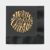 Frohe Weihnachtskalligrafie Script Typografie Servietten Mit Folie (Vorderseite)
