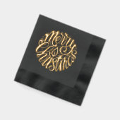 Frohe Weihnachtskalligrafie Script Typografie Servietten Mit Folie (Links)