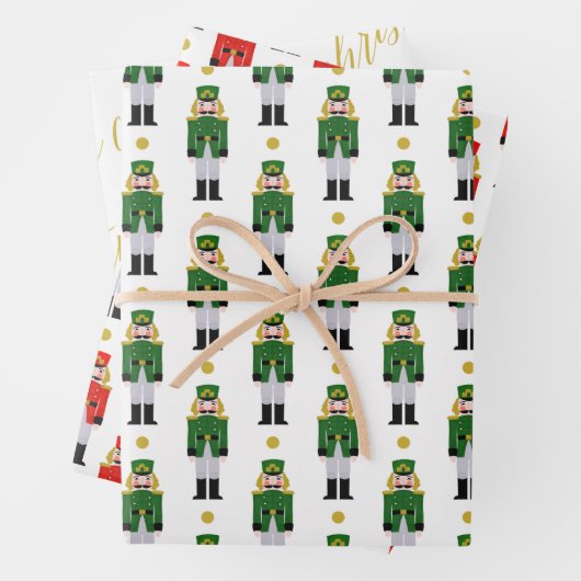 Frohe Weihnachtskalligrafie Traditionelle Nutcrack Geschenkpapier Set (Beispiel)