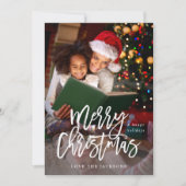 Frohe Weihnachtskalligrafie Vertikales Foto (Vorderseite)