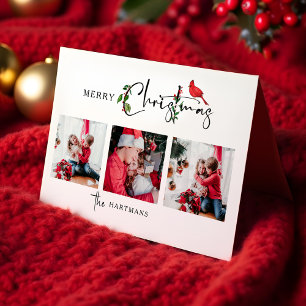 Frohe Weihnachtskalligraphie Botanical 3 Foto Feiertagskarte