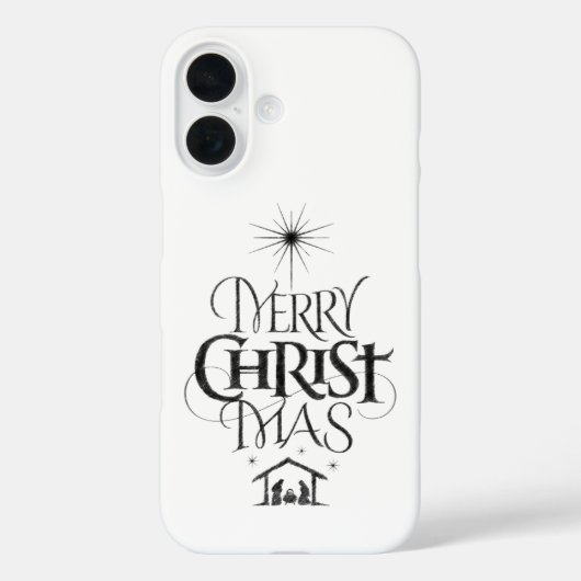 Frohe Weihnachtskalligraphie Christlich Christgott Case-Mate iPhone Hülle (Rückseite)