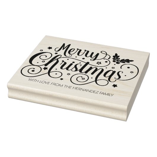 Frohe Weihnachtskalligraphie dekoriert, groß Gummistempel (Stempel)