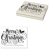 Frohe Weihnachtskalligraphie dekoriert, groß Gummistempel (Stempel)