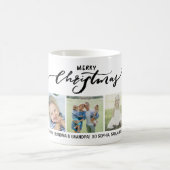 Frohe Weihnachtskalligraphie Familienfamilien Foto Kaffeetasse (Mittel)