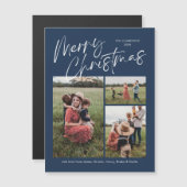Frohe Weihnachtskalligraphie Foto Magnetkarte (Vorne/Hinten)