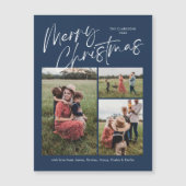 Frohe Weihnachtskalligraphie Foto Magnetkarte (Vorderseite)