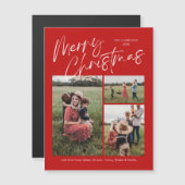 Frohe Weihnachtskalligraphie Foto Magnetkarte (Vorne/Hinten)