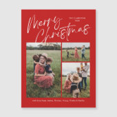 Frohe Weihnachtskalligraphie Foto Magnetkarte (Vorderseite)