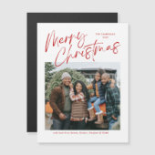 Frohe Weihnachtskalligraphie Foto Magnetkarte (Vorne/Hinten)