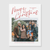 Frohe Weihnachtskalligraphie Foto Magnetkarte (Vorderseite)