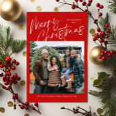 Frohe Weihnachtskalligraphie Foto Magnetkarte