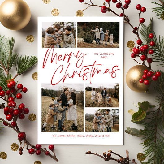 Frohe Weihnachtskalligraphie Foto Magnetkarte