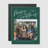 Frohe Weihnachtskalligraphie Foto Magnetkarte (Vorne/Hinten)