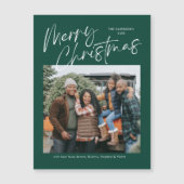 Frohe Weihnachtskalligraphie Foto Magnetkarte (Vorderseite)