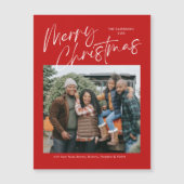 Frohe Weihnachtskalligraphie Foto Magnetkarte (Vorderseite)