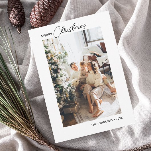 Frohe Weihnachtskalligraphie Foto Weihnachtskarte Feiertagskarte