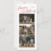 Frohe Weihnachtskalligraphie fünf schlankes Foto Feiertagskarte (Vorderseite)