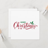 Frohe Weihnachtskalligraphie Handschrift Karte (Vorderseite/Rückseite Beispiel)