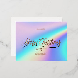 Frohe Weihnachtskalligraphie Holographic Folien Feiertagspostkarte