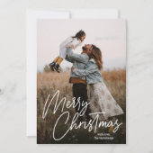 Frohe Weihnachtskalligraphie Lettering Foto Feiertagskarte (Vorderseite)