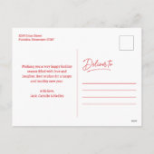 Frohe Weihnachtskalligraphie Lettering Foto Feiertagspostkarte (Rückseite)