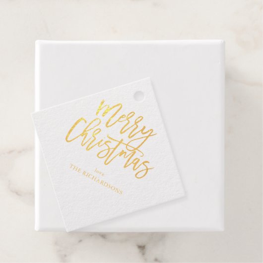 Frohe Weihnachtskalligraphie Name Gold 2 Geschenkanhänger (Mit Box)