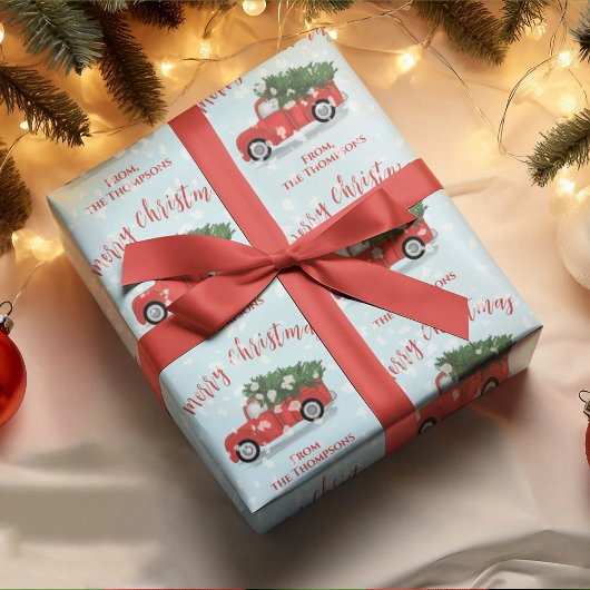 Frohe Weihnachtskalligraphie Niedlich Rustikaler R Geschenkpapier