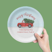 Frohe Weihnachtskalligraphie Niedlich Rustikaler R Pappteller