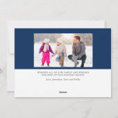 Frohe Weihnachtskalligraphie Overlay-Foto Feiertagskarte (Rückseite)