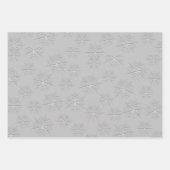 Frohe Weihnachtskalligraphie Silberschneeflocken Geschenkpapier Set (Vorderseite 2)