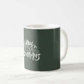 Frohe Weihnachtskalligraphie-Tasse Kaffeetasse (VorderseiteRechts)