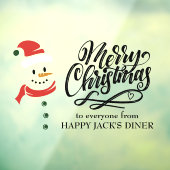 Frohe Weihnachtskalligraphie und Snowman Custom Fensteraufkleber (Blatt 3)