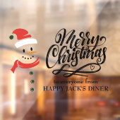 Frohe Weihnachtskalligraphie und Snowman Custom Fensteraufkleber (Blatt 2)