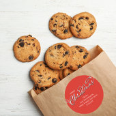 Frohe Weihnachtskalligraphie Winter Red Green Kari Runder Aufkleber