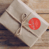 Frohe Weihnachtskalligraphie Winter Red Green Kari Runder Aufkleber