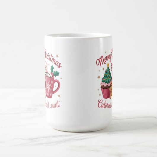 Frohe Weihnachtskalorien zählen nicht Cocoa Cupcak Kaffeetasse (Mittel)