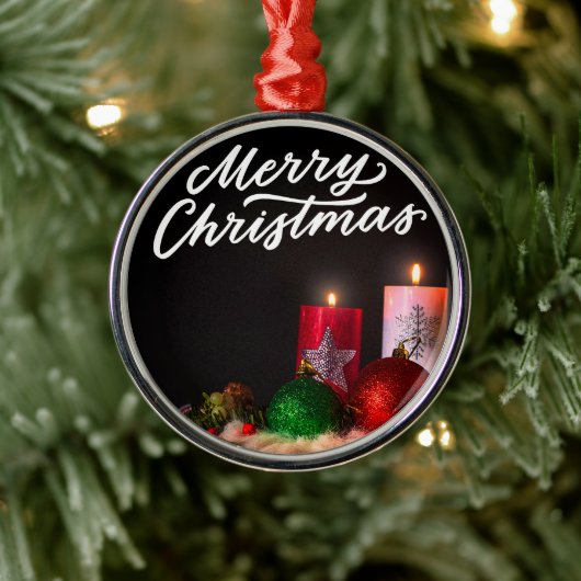 Frohe Weihnachtskandle Ornament Aus Metall (Baum)