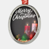 Frohe Weihnachtskandle Ornament Aus Metall (Links)