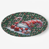 Frohe Weihnachtskandy Pappteller (Schrägansicht)