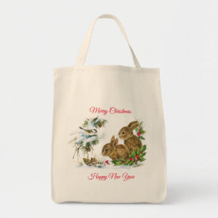 Frohe Weihnachtskaninchen Tragetasche