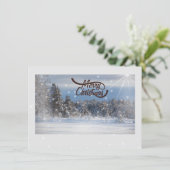 Frohe Weihnachtskarte atemberaubende Winterlandsch Feiertagskarte (Stehend Vorderseite)